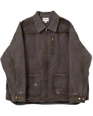 KAMIYA Distressed Pocketed Denim Jacket - Grey