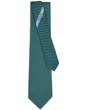 Ferragamo Golf Print Silk Tie - Green