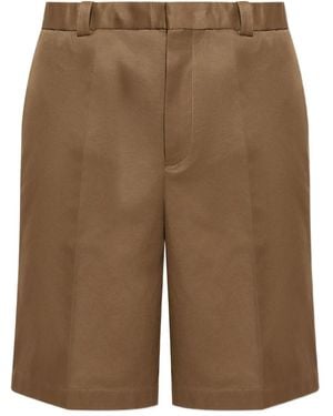 Jil Sander プリーツ ショートパンツ - ブラウン