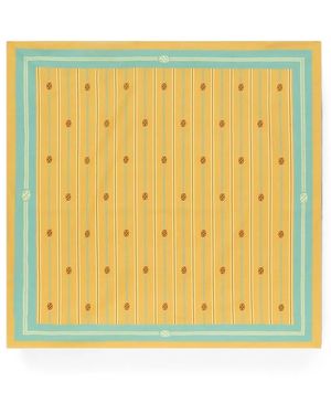 Drole de Monsieur Bandana De Algodón A Rayas Con Monograma - Amarillo