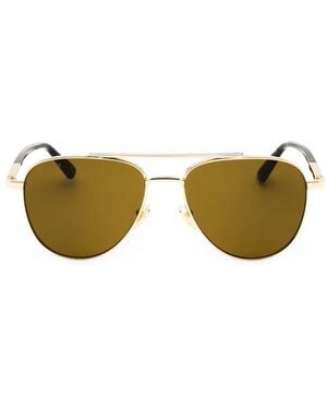 Gucci Gg1962S Pilot-Frame Sunglasses - Metallic