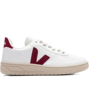 Veja V-10 Leather Sneakers - Pink
