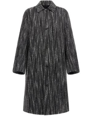 Roberto Cavalli Tweed-Effect Single-Breasted Coat - Grey