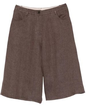Alysi Pocketed Shorts - Brown