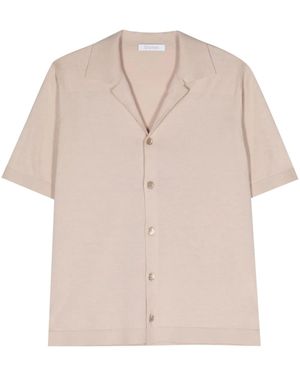 Cruciani Short-Sleeve Fine-Knit Shirt - Natural
