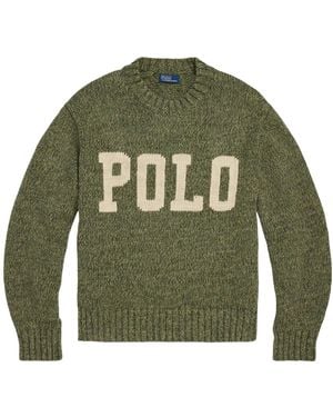 Polo Ralph Lauren Logo Intarsia-Knit Jumper - Green