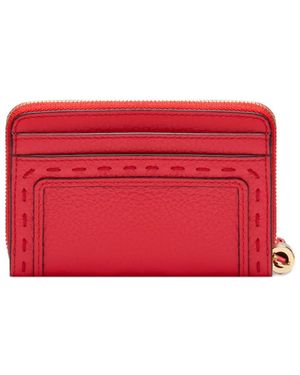 Lancel Tassel Zip-Around Wallet - Red