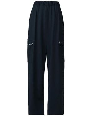 Fabiana Filippi Piped-Trim Cargo Trousers - Blue