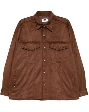 Izzue Logo-Embroidered Jacket - Brown