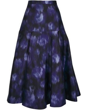 Michael Kors Floral-Print Skirt - Blue