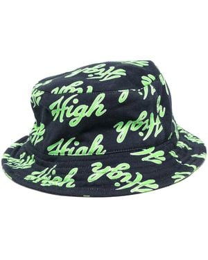 Natasha Zinko High Printed Bucket Hat - Green