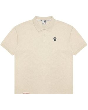 Aape By A Bathing Ape Moonface Logo-Embroidered Polo Shirt - Natural