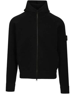 Stone Island Logo-Patch Zip-Up Hoodie - Zwart