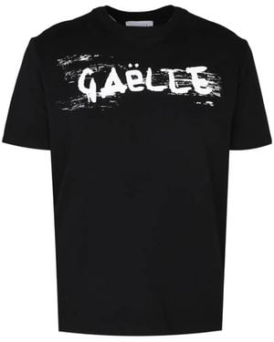 Gaelle Paris Logo-Print Cotton T-Shirt - Black