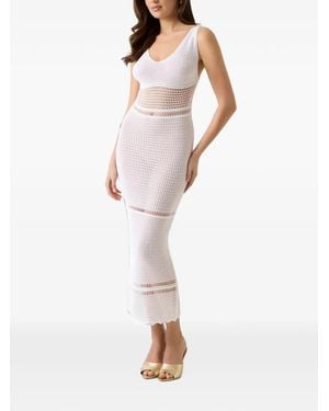 Guess V-Neck Maxi Dress - White