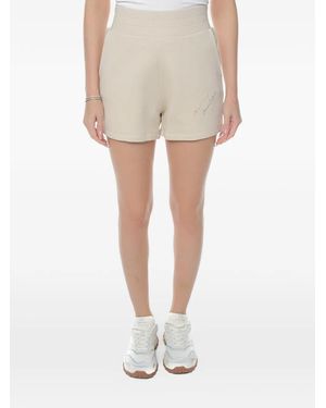 ARMANI EXCHANGE Logo-Embroidered Elasticated Shorts - Natural