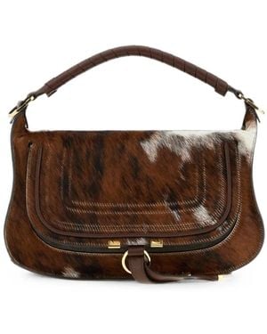 Chloé Marcie Animal-Print Hand Bag - Brown