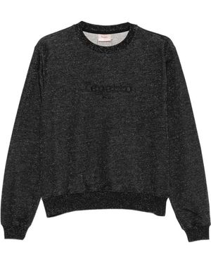 Repetto Logo-Embroidered Glitter-Effect Sweatshirt - Black