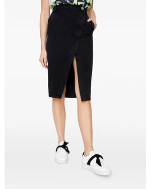 One Teaspoon Split High-rise Midi Skirt - Black