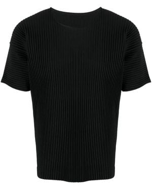 Homme Plissé Issey Miyake Plissiertes T-Shirt - Schwarz