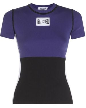 Jean Paul Gaultier Camiseta con logo estampado - Azul
