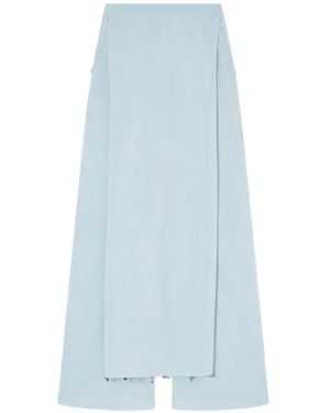 Giorgio Armani Bead-Embellished Wrap-Panel Trousers - Blue