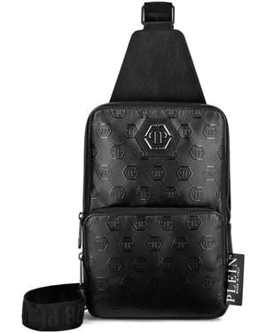 Philipp Plein Monogram-Embossed Crossbody Bag - Black