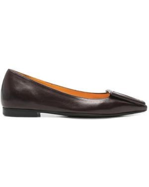 Mara Bini Buckle-Detail Ballet Flats - Brown