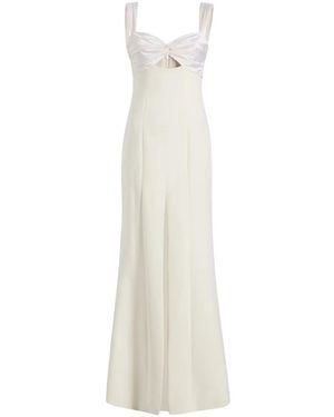 Cinq À Sept Julie Sweetheart-Neck Side-Slit Gown - White