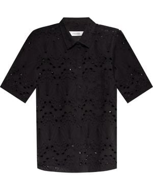 Gestuz Cotton Embroidered Shirt - Black