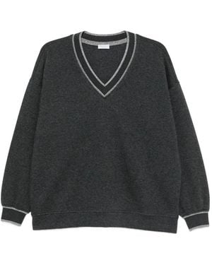 Brunello Cucinelli Felpa Con Scollo A V - Nero