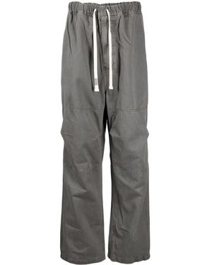 Izzue Elasticated-Waist Straight-Leg Jeans - Gray