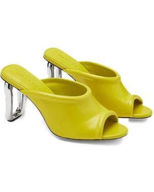 Marc Jacobs Leather Pop J Marc Mules - Yellow