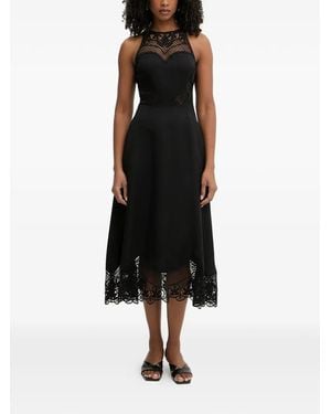 Twinset Crochet-Trim Sleeveless Midi Dress - Black