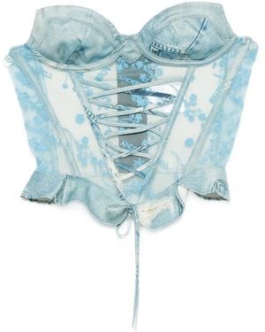 ANDERSSON BELL Korsett mit Jeans-Print - Blau