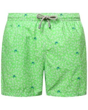 MC2 Saint Barth Marlin-Print Drawstring Swim Shorts - Green