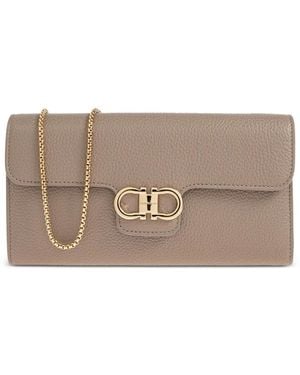 Ferragamo Gancini Chain Wallet - Grey