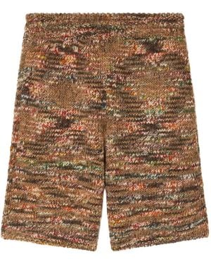 Alanui Grunge Beat Knitted Shorts - Brown
