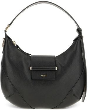 Jimmy Choo クレセント レザーショルダーバッグ - ブラック