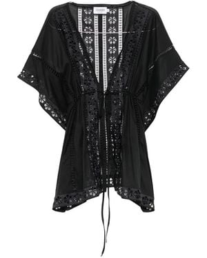 Charo Ruiz Guipure-Lace Drawstring-Waist Kaftan - Black