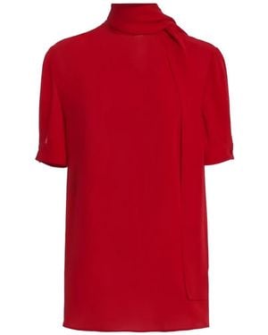 Valentino Garavani Bow-Detail Silk-Georgette Blouse - Red
