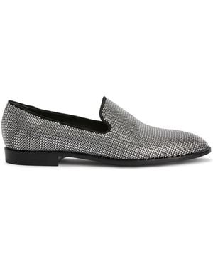 Giuseppe Zanotti Jareth Disco Crystal-Embellished Loafers - Grey