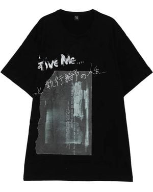 Y's Yohji Yamamoto Print T-Shirt - Black
