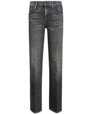 Mother Faded-Effect Whiskered Jeans - Gray