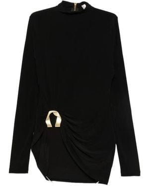 Aje. Luma Hardware-Detail Gathered Top - Black