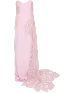 Jean Louis Sabaji Embroidered-Tulle Maxi Dress - Pink