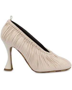 Moschino Calf Leather Court Shoes - White