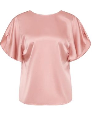 Rebecca Vallance Alina Flutter-Sleeve Blouse - Pink