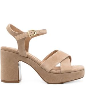 Janet & Janet Cross-Strap Platform Sandals - Natural