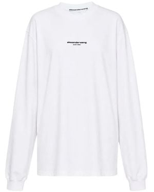 Alexander Wang Langarmshirt Mit Logo-Print - Weiß